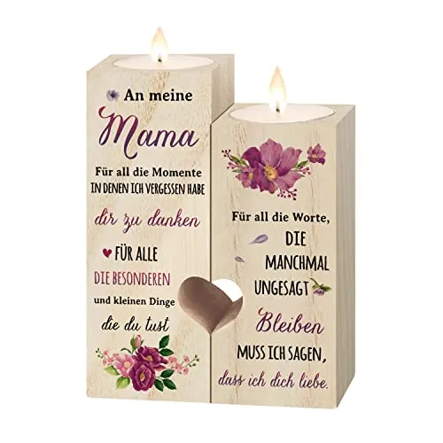 Geschenke für Mama Weihnachten, Kerzenständer - Mama Geschenk von Tochter Sohn, Geburtstagsgeschenk für Mamas, Geschenke Mamas Geburtstag, Beste Mutter Geschenk