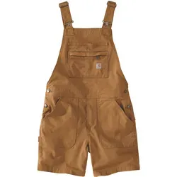 Carhartt Kurze Latzhose braun XS - Motorradhosen, strapazierfähige Latzhose mit mehreren Taschen und sicherem Reißverschluss für praktische Nutzung.