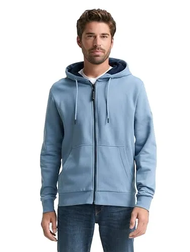 TOM TAILOR Herren Sweatshirt 1043727, Faded Denim Blue, XL - Stylisches Hoodie Sweatshirt mit Kapuze, ideal für kalte Tage. Weiches, aufgerautes Innenfutter sorgt für Komfort und Wärme. Perfekt für Herbst und Winter.
