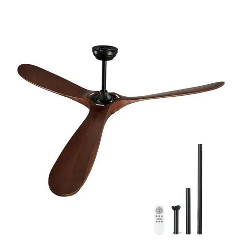 VEVOR 180cm Deckenventilator mit Holzflügel - Ventilatoren mit Fernbedienung und umkehrbarem Motor für optimale Luftzirkulation. Ideal für jeden Einrichtungsstil, mühelos zu installieren und leicht zu reinigen.