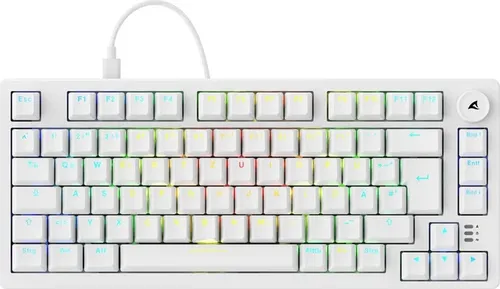 Sharkoon Skiller SGK25 - Kabelgebundene Tastatur in Weiß - Tastaturen mit RGB-Hintergrundbeleuchtung und ergonomischem Design für ein optimales Gaming-Erlebnis.