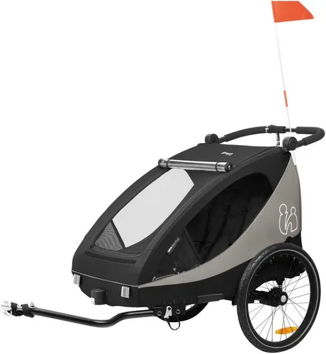 hauck Dryk Duo Plus Fahrradanhänger & Kinderwagen für 2 Kinder - 2-in-1 Fahrradanhänger und Kinderwagen mit Federung für maximalen Komfort. Ideal für 2 Kinder (6-48 Monate) und faltbar für einfachen Transport.