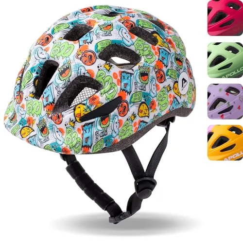 Apollo Kinderhelm Fahrradhelm für Kinder & Jugendliche, Multisport-Helm, verstellbar, bunt M(51-56) - Fahrradhelme für Kinder ab 3 Jahren mit 17 Belüftungsöffnungen für optimalen Luftstrom, integrierten Reflektor für Sicherheit und trendigen Designs.