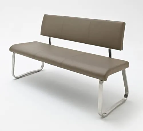 Robas Lund Esszimmersitzbank mit Rückenlehne in Leder - Bänke & Eckbankgruppen, elegante Sitzbank aus 100% Rindsleder, belastbar bis 280 kg, ideal für moderne Esszimmer mit Komfortsitzhöhe von 48 cm.