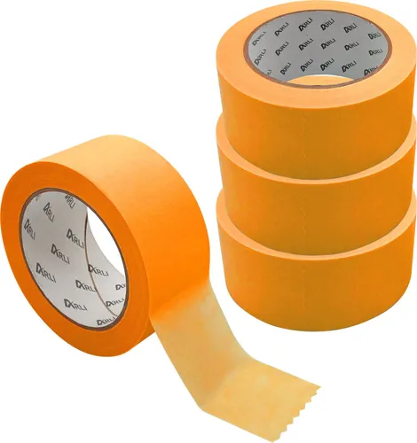 ARLI 4x Kreppband Goldband 50 mm x 50m Acrylat Abdeckbänder ECO für Maler und Lackierer