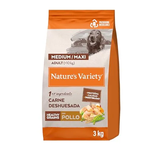 Nature's Variety Healthy Grains Medium & Maxi Hundefutter für Erwachsene, mit Huhn ohne Knochen, 3 kg