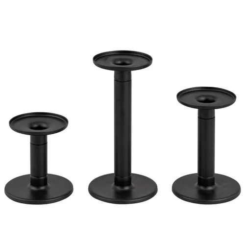 bremermann Kerzenhalter 3er-Set 2in1 - Schwarz Matt - Kerzenständer 2in1 für Stumpen- und Stabkerzen, modernes Design, ideal für stilvolle Deko in jedem Raum.