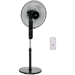 HOMCOM Standventilator mit Fernbedienung - Höhenverstellbarer Standventilator mit 3 Geschwindigkeitsstufen und drehbarem Design für optimale Luftzirkulation, ideal für jeden Raum.