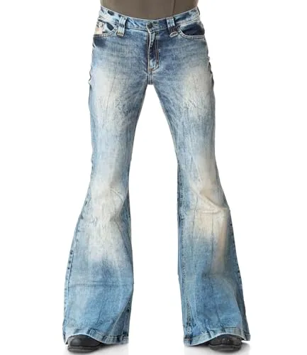 Comycom Worn Used Look Herren Jeans Schlaghose Bandit 34/34 von Comycom