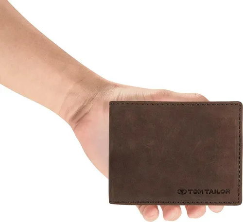 Tom Tailor Ron Geldbörse RFID Leder 12 cm - Braun - Portemonnaie aus hochwertigem Leder mit RFID-Schutz, ideal gegen Datendiebstahl. Praktisches Design mit 8 Kartenfächern und Münzfach für optimale Organisation.