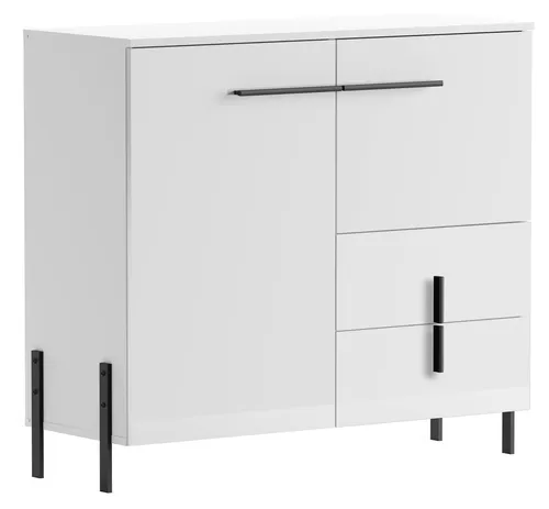 Kommode Vigo Sideboard 100x40x91cm Hochglanz Weiß