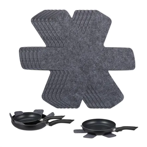 Pfannenschoner Pfannenschutzmatte Topfschoner Pfanneneinlage grau hitzebeständig