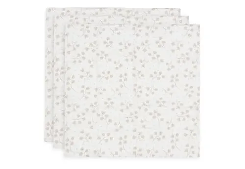 Jollein Musselin Tuch Baby – Leafy Dreams – 3er Pack – 70x70cm – 100% Baumwolle – Spucktücher Baby – OEKO-TEX Zertifiziert