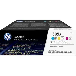 HP Toner CF370AM 305A - Original 3-farbig, ideal für bis zu 7.800 Seiten, perfekte Druckqualität für HP LaserJet Pro Serien
