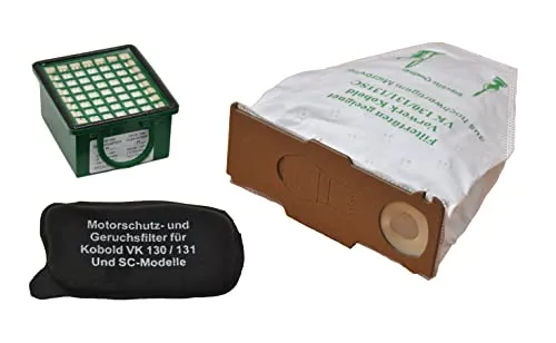 FSProdukte 6 Microvliesbeutel, 1 Hygienefeinfilter, 1 Geruchsfilter, kompatibel Vorwerk Kobold VK FP 130 131 131SC VK130 VK131 FP130 FP131