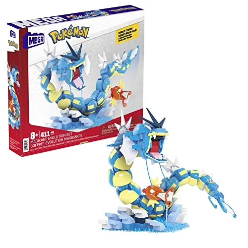 MEGA Pokémon Magikarp Evolution Set, Konstruktionsspielzeug mit 2 Actionfiguren
