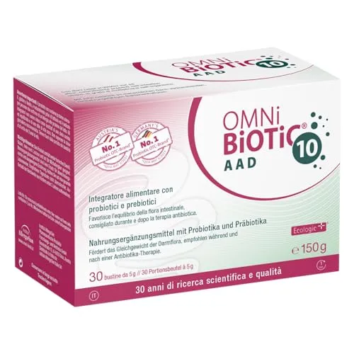 Omni-Biotic 10 Aad - 30 Beutel - Probiotisches Nahrungsergänzungsmittel für eine gesunde Darmflora, ideal zur Unterstützung der Verdauung und des Immunsystems.