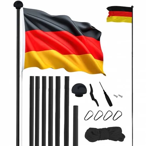 MUWO Glory Teleskop Fahnenmast in schwarz von MUWO