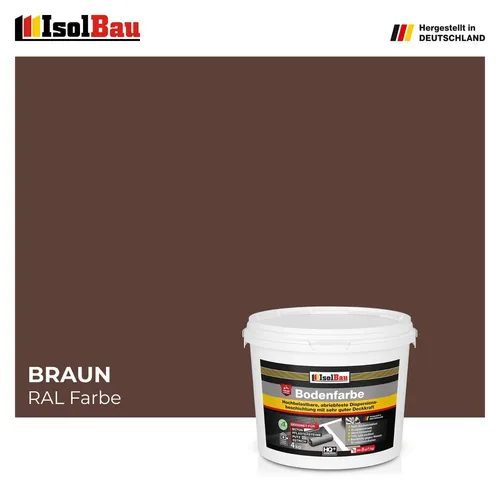 Bodenfarbe Betonfarbe Braun 4 kg - Ideal für Garage und Innenräume - Innen- & Außenfarben, fleckenisolierend und schnelltrocknend, perfekt für Beton, Holz und mehr, für langlebige und wetterfeste Ergebnisse.