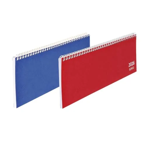 Herlitz Schreibtischkalender Colour fs 2026 - Organizer mit buntem Design und viel Platz für Notizen, ideal für eine optimale Terminorganisation im Büro oder Zuhause.