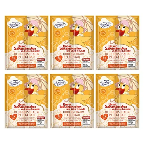 6er Pack Dresdner Essenz Pflegebad Sandmännchen Maracuja-Duft 6 x 60 g Badezusatz vegan