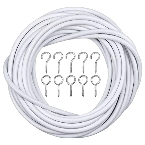 10m Vorhangseile Set mit Edelstahl Haken