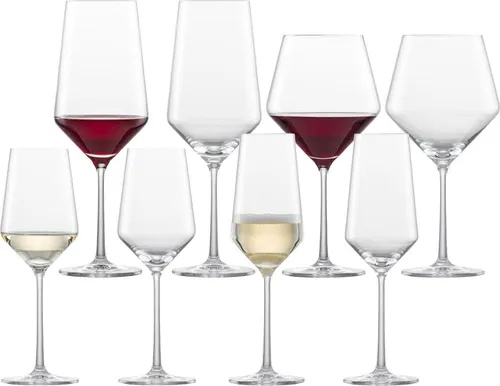Zwiesel Glas PURE Wein- und Champagnergläserset 8-tlg. - Hochwertiges 8-teiliges Gläserset für Wein- und Champagnerliebhaber. Spülmaschinengeeignet und ideal für jede Gelegenheit – genießen Sie Ihre edlen Tropfen stilvoll!