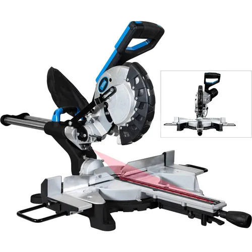 Güde 55257 Radialkappsäge GRK 2134.1 BSL - Sägen - Leistungsstarke 1500 W Zug Kapp- und Gehrungssäge mit Laser für präzise Schnitte, beidseitig schwenkbar für flexible Gehrungsschnitte und optimale Sicherheit durch breite Tischfläche und Werkstückklemme.