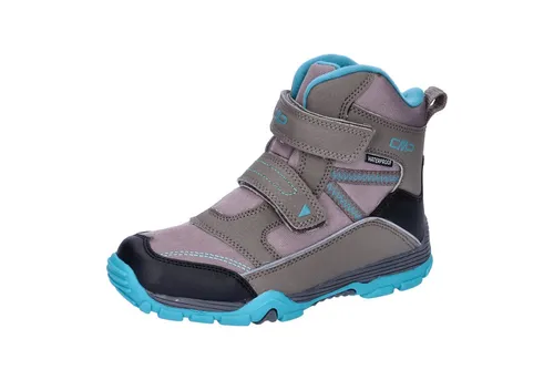 CMP Kids Pyry Snow Boot WP deserto-teal 33 - Wasserdichte Kinder Schneeboots mit CLIMA PROTECT-Futter, ideal für kalte Tage und den Schulweg. Atmungsaktiv, mit Klettverschlüssen für optimalen Sitz und hervorragendem Grip.