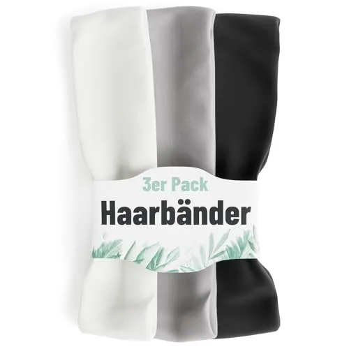 greate 3er Set Haarband Damen & Herren - Stirnband Damen Sport - Elastisches Haarband Sommer - Stirnband Jersey rutschfest für Yoga, Fahrrad Fahren, Fußball, Laufen, Joggen - Headband