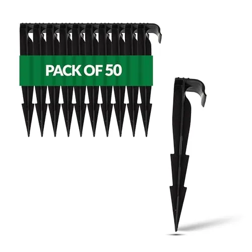 GARDENIX 50 Stück AquaPEG Polypropylen (PP) Gartenschlauch Anker Boden Erdspiess Befestigungsanker für Tropfschlauch Perlschlauch Steckgabel