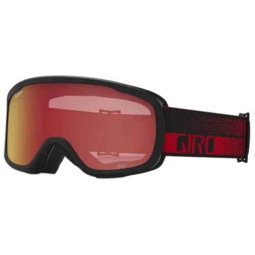 Giro Roam Skibrille - red flow & amber scarlet - Skibrille mit EXV Rahmen Design und zylindrischer thermoformed Scheibe, inklusive zusätzlicher Scheibe für schlechte Sichtverhältnisse, ideal für Brillenträger.