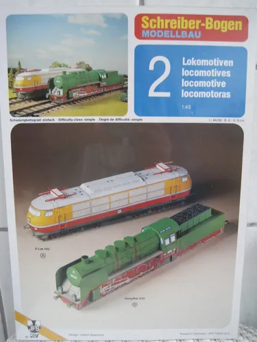 Lokomotive E-Lok 103 / Dampflok 050 Schreiber 1:45 Kartonbausatz Bastelbogen 2