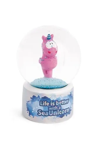 NICI 49715 Schüttelkugel Seepferdchen Laguna Rainbow - Magentafarbenes Einhorn-Seepferdchen mit Glitzer, zauberhafte Geschenkidee für kleine und große NICI Fans