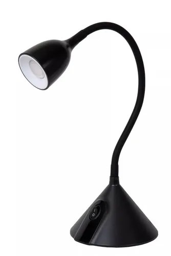 Licht-Erlebnisse Nachttischlampe YUVAN, LED fest integriert, Warmweiß, LED warmweiß 3000 K 420 lm 50 cm Flexarm Schwarz Nachttischleuchte