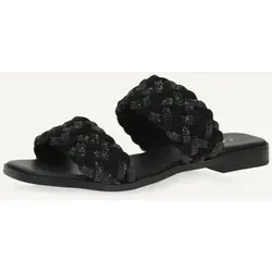 Caprice Damen Pantolette 9-9-27103-20 Black Crystal, 40 EU - Elegante Damen Pantoletten aus hochwertigem Leder-Textil-Mix, ideal für stilvolle Sommerlooks mit bequemer Pull-on Passform.