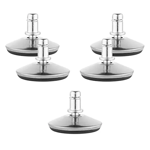 kwmobile Bürostuhl Gleiter 5er Set - Bodengleiter für Schreibtischstuhl 11mm x 22mm - Drehstuhl Füße Parkett Fliesen - Stuhl Fußgleiter - silber