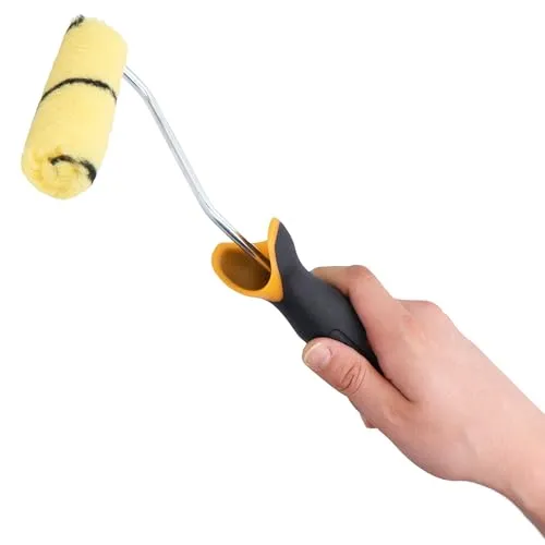 3x Farbroller 10 cm Farbwalze Ersatzrolle Malerrolle Lackierrolle Fassadenfarbe Wand Set mit Farbrollerbügel Bügel Malerbedarf Anstricharbeiten Renovierung