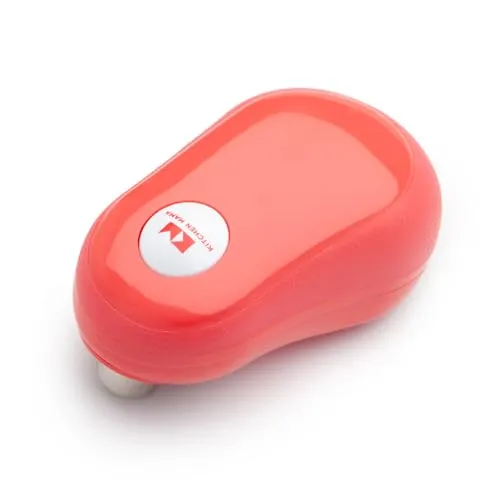 One-Touch-Dosenöffner von Kitchen Mama: Öffnen Sie Dosen einfach per Knopfdruck – automatisches Anhalten nach getaner Arbeit, ergonomisch, glatter Rand, lebensmittelecht (Rot)