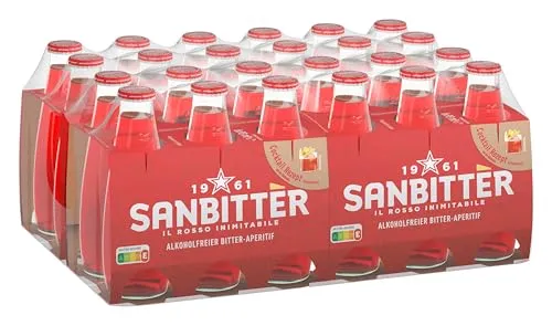 Sanbittèr Alkoholfreier Aperitif | 24er Pack | Italienischer Genuss - Bitter Lemon und alkoholfrei, ideal für Cocktails oder als Aperitif. Aromatisch mit Zitrusfrüchten und Alpenkräutern – perfekt für gesellige Runden!