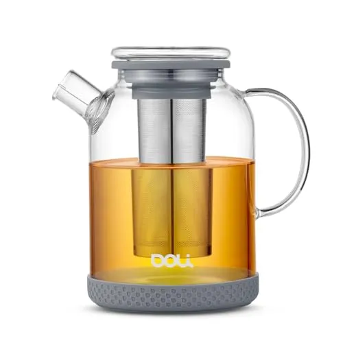 Doli 1,5L Teekanne Glas mit Siebeinsatz Grey