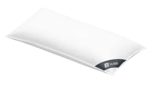Spessarttraum Faserkissen Silber 40 x 80 cm - Kissen mit hochbauschigem Faserflaum aus 100% Polyester, sorgt für ein angenehmes Schlafklima und ist pflegeleicht waschbar bei 60 °C.