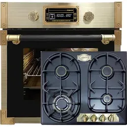 Kaiser Küchengeräte Backofen-Set EH 6427 AD+KG 6325 Em, Einbau Backofen 73L 60 cm+ Einbau Gasherd, 60cm schwarz