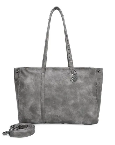 Fritzi aus Preussen Damen Ebbi 03 Shopper, Dark Stone - Damen-Schultertaschen mit stylischem Design und geräumigem Innenleben (28x42x13 cm) - perfekt für den Alltag!