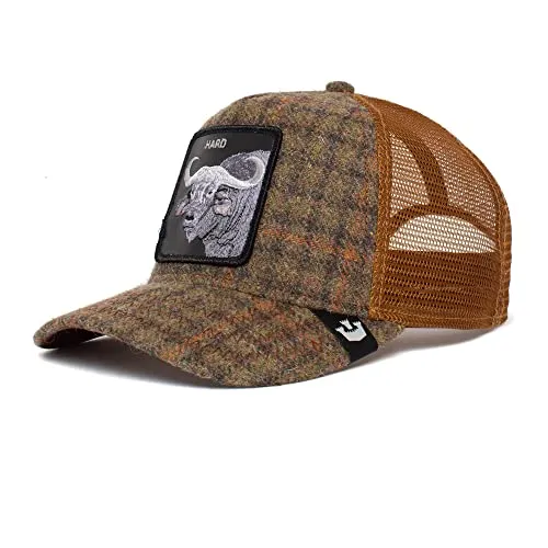 Goorin Bros. The Farm Plaid Collection Trucker-Kappe - Unisex Trucker-Kappe in Olive Hardwood, verstellbar für optimalen Komfort, ideal für stilbewusste Herren und Damen.