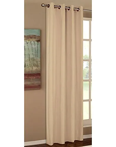 Vorhang Blickdicht Schal, Matte unifarbene Gardine mit Ösen. Material aus Microsatin Micofaser-Gewebe., 175x145, Sand, 20405
