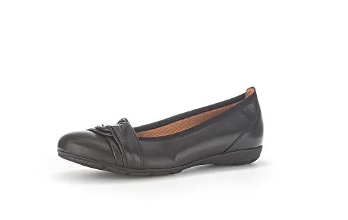 Gabor Damen Klassische Ballerinas schwarz, Größe 37 EU - Elegante Ballerinas aus hochwertigem Rauleder und Glattleder, ideal für den täglichen Einsatz. Mit flacher Laufsohle und komfortablem Design für ein angenehmes Tragegefühl.