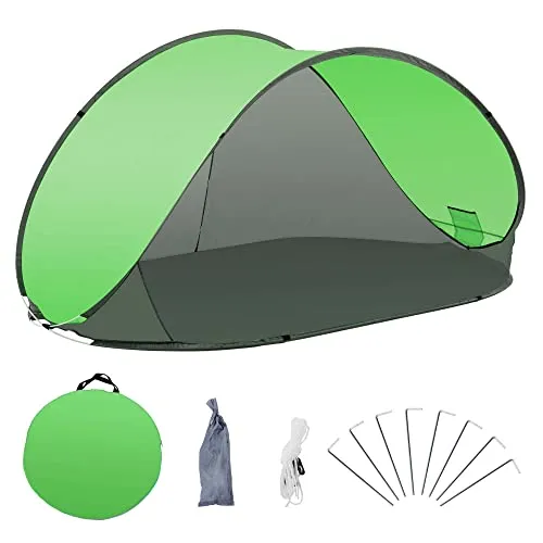 Duhome Strandmuschel Pop Up Strandzelt – UV-Schutz und schneller Aufbau - Strandmuschel für Familien, die in Sekunden aufgestellt ist und optimalen Sonnen- und Windschutz bietet. Ideal für Strand, Camping und Garten.