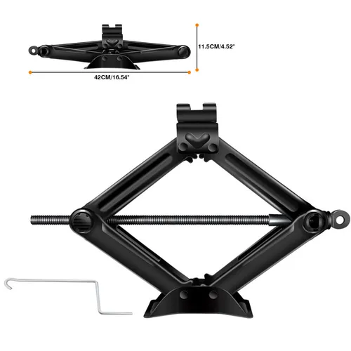 Scherenwagenheber Auto Wagenheber Lift für PKW/SUV/MPV 2T mit Handkurbel