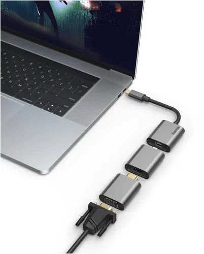 Hama 6in1 USB-C Hub-Adapter Set - Mini-DisplayPort, HDMI, VGA für PC, MacBook, Tablet, Ultra HD 4K Kinoqualität, perfekte Lösung für Home Office und Freizeit